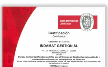 Indamat Gestión, S.L. obtiene el certificado de calidad ISO 9001:2015, el nuevo compromiso de la Central de Grupo BdB con la excelencia