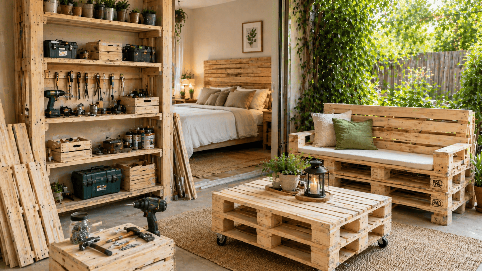Reutilizar materiales sobrantes de obra:: DIY con madera y palet