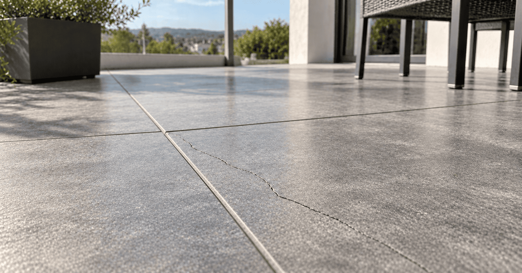 Grietas en pavimento de terraza: cerámica, colocación y solución real